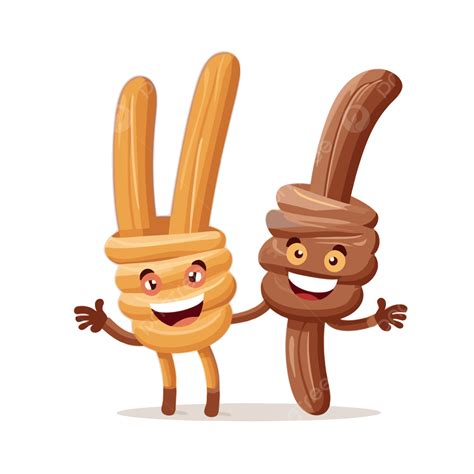 Churros Clipart Cute Bunner Characters With A Bun Bun On A White ...