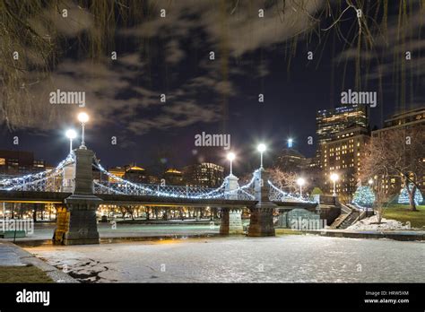 Boston public garden bridge hi-res stock photography and images - Alamy