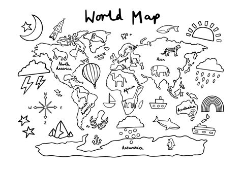 World Map Colouring Printable – Kid of the Village