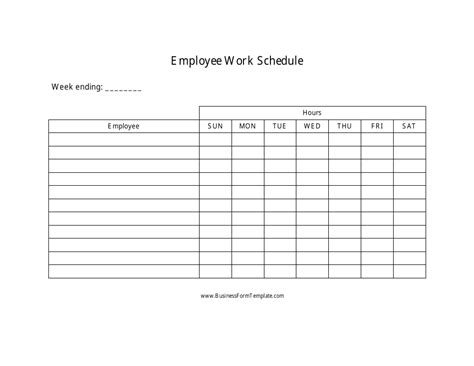 Employee Daily Work Schedule Template - Fill Out, Sign Online and Download PDF | Templateroller