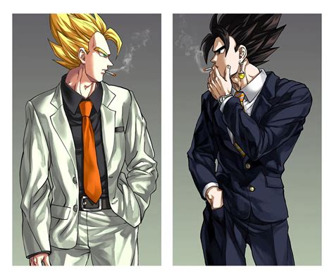 Gogeta and Vegito in suits http://goddessmechanic2.deviantart.com/art/Gogeta-483738805 http ...