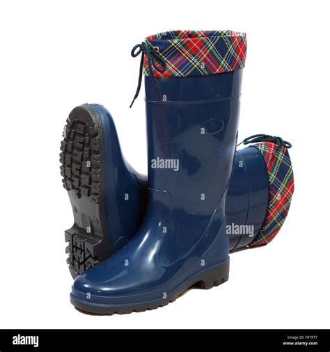 waterproof wellington boots. Isolated on white background Stock Photo - Alamy