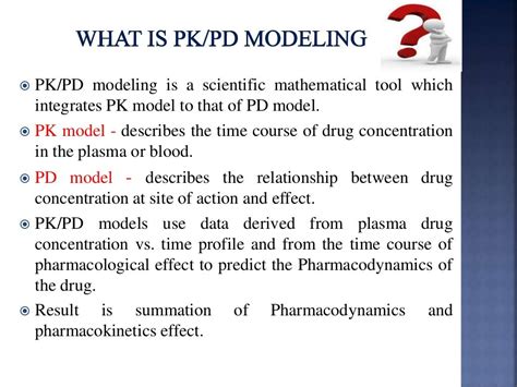 Pharmacokinetic and Pharmacodynamic Modeling