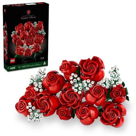 Lego Icons Bouquet Of Roses, Flower Build And Display Set 10328 : Target