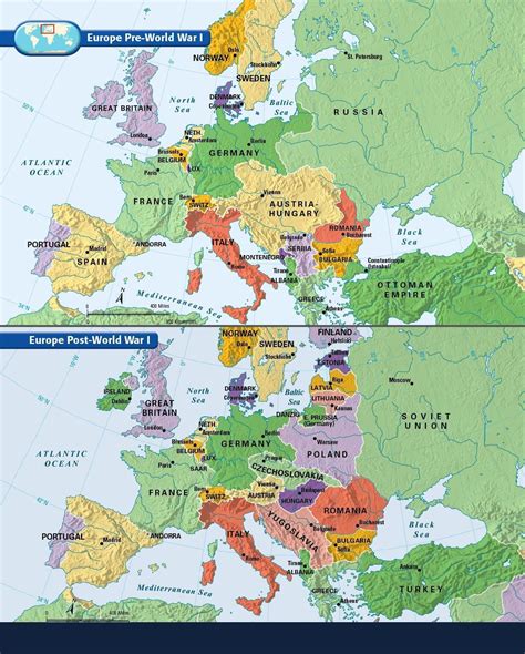 Europe BEFORE and AFTER WW1 : r/MapPorn