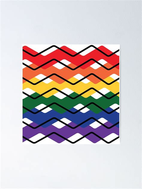 "LGBT Rainbow Waves Flat Design Black White" Poster by ioabann | Redbubble