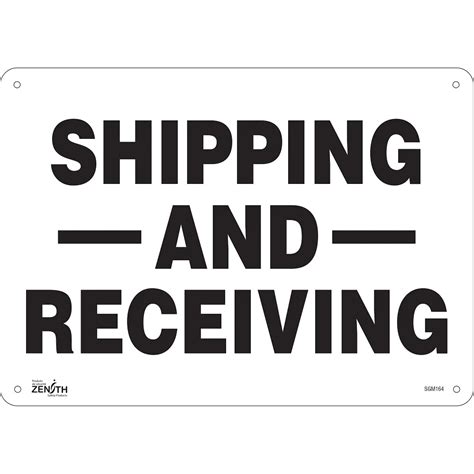 ''Shipping And Receiving" Signs, 14 x 20" - Holliston's Inc.