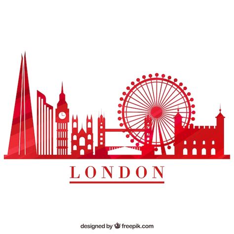 Free Vector | Red skyline of london