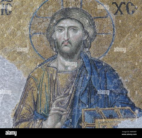 Mosaic with the representation of Christ Pantocrator. Considered one of ...