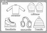 Winter Clothes Coloring Page sketch template