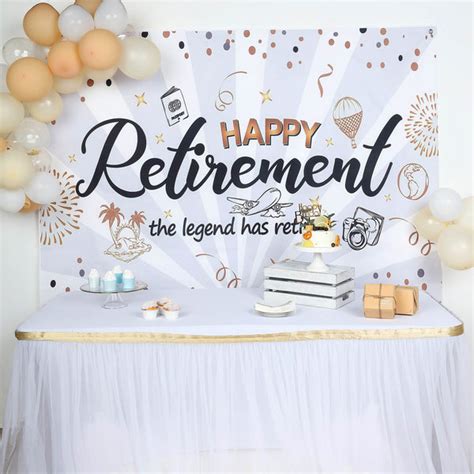 5FTx7FT | Happy Retirement Vinyl Backdrop, Retirement Party Banner ...