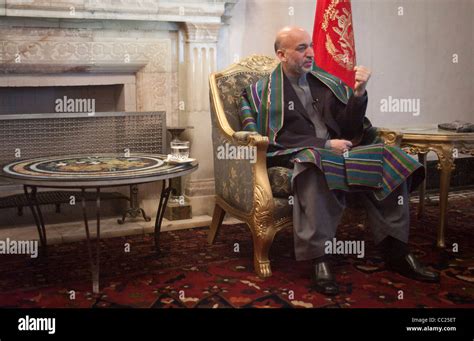 Hamid Karzai, President of Afghanistan, speaks during an interview in ...