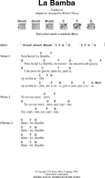 La Bamba Guitar Chords | Musical Chords