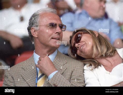 Franz Beckenbauer and wife Sybille as spectators at the World Cup match ...