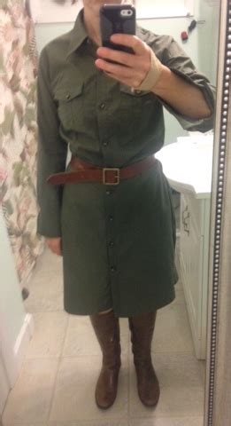 Refashion Co-op: Army green shirt dress