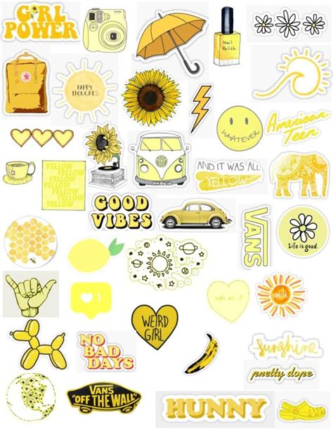 Yellow Tumblr Aesthetic Sticker Pack