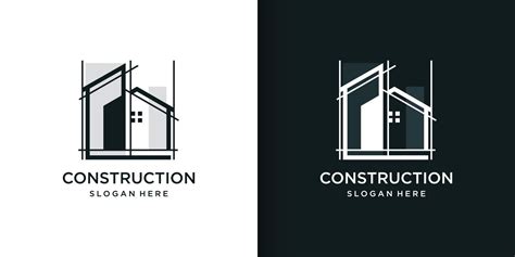 Construction logo part 2 with line art style, building, unique, Premium Vector 6604843 Vector ...