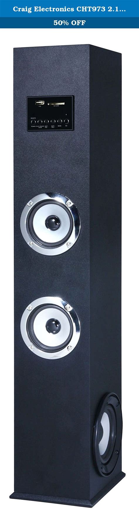 Craig Electronics CHT973 2.1 Channel Tower Speaker System with Bluetooth Wireless Te… | Tower ...