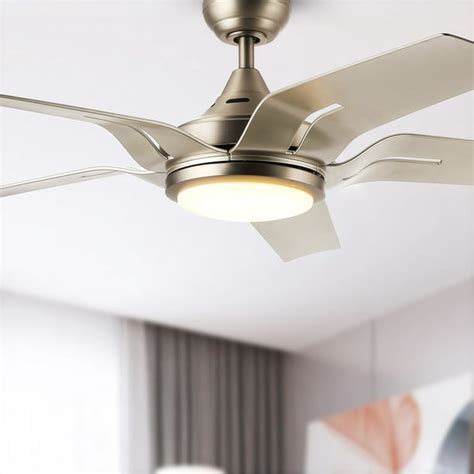 56" Indoor Ceiling Fan Brushed Nickel LED Light Reversible Motor ...