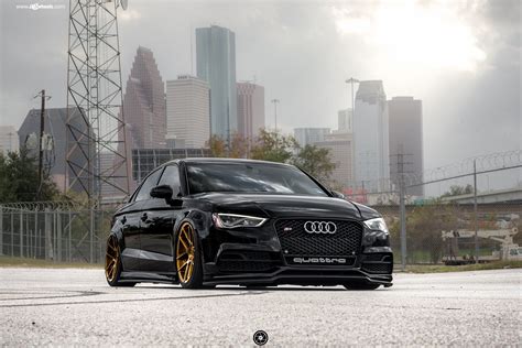 Stylish Thing: Black Audi S3 on Gold Avant Garde Rims | Black audi, Audi, Avant garde wheels