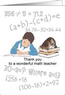 Thank You Math Teacher Cards from Greeting Card Universe