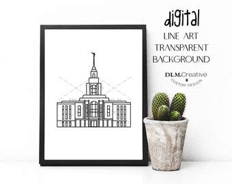 Craft Supplies & Tools Red Cliffs Utah Temple Line Art LDS Clipart ...