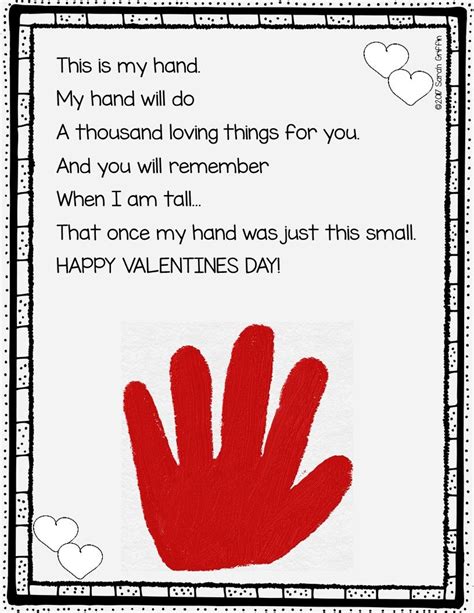 My Handprints Poem Printable Free