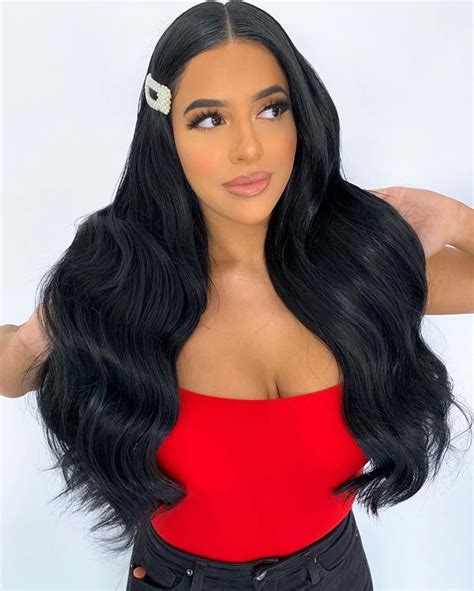 Lilly Hair 260g 20" Jet Black (1) Hair Extensions - BELLAMI | Glamour hair, Black hair ...