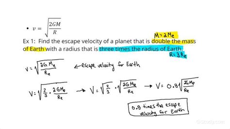 Finding the Escape Velocity of a Satellite Given Planetary Properties | Physics | Study.com