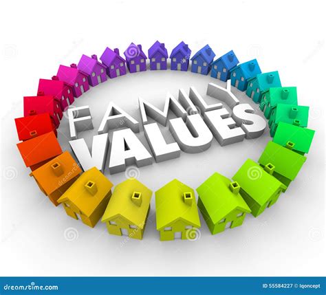 Family Values 3d Words Homes Houses Circle Ethics Morals Stock Illustration - Image: 55584227