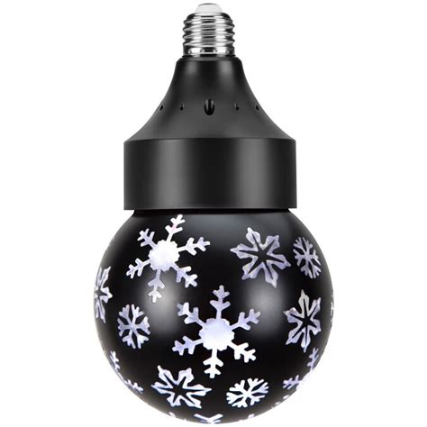 LightShow Projection Light bulb Multi-function White LED Snowflakes ...