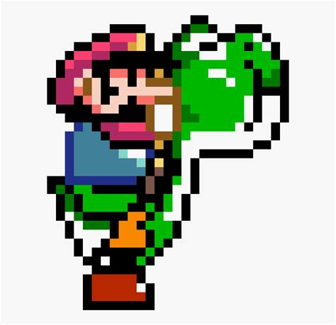 Mario Riding Yoshi Pixel Art Grid - Pixel Art Grid Gallery