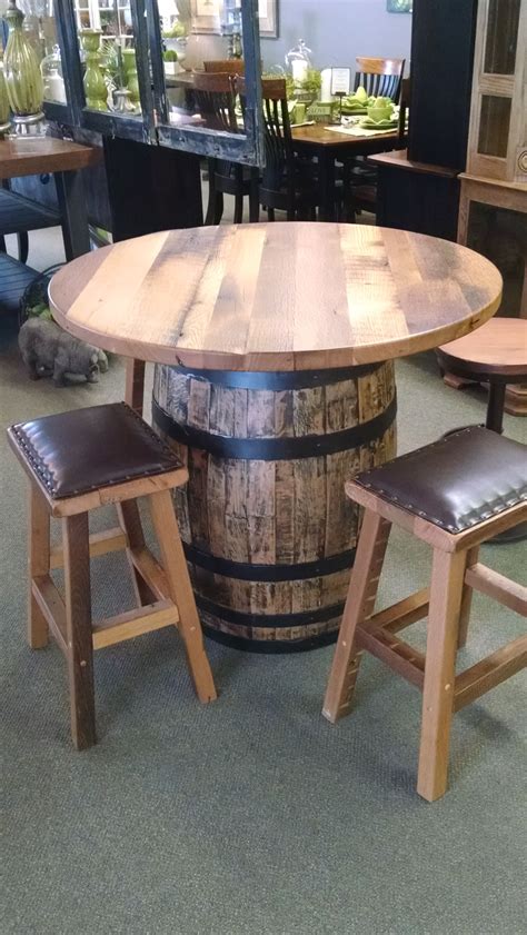 Barrel Pub Table | Wine barrel furniture, Barrel decor, Wine barrel table