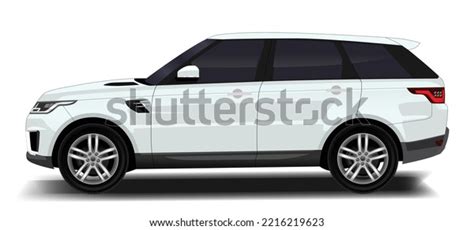 White Car Sport Suv Side View Stock Vector (Royalty Free) 2216219623 ...