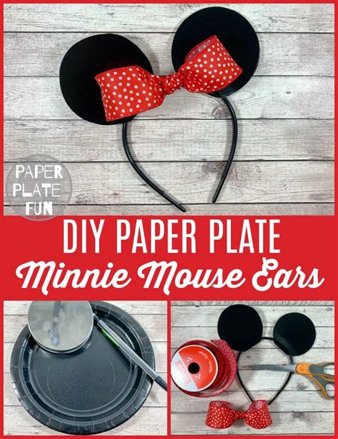 Paper Plate DIY Minnie Mouse Ears (and Mickey Mouse Ears, Too!) - Paper Plate Fun