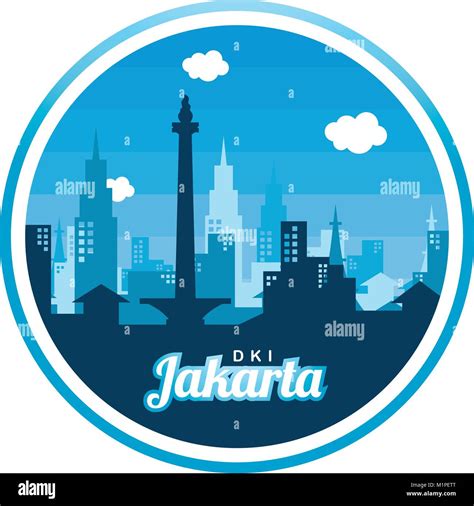 city of jakarta label badge sticker logo template vector Stock Vector ...