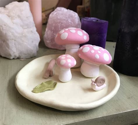 Mushroom Forest Themed Clay Incense Hold and Jewelry Dish - Etsy | Diy clay crafts, Clay art ...