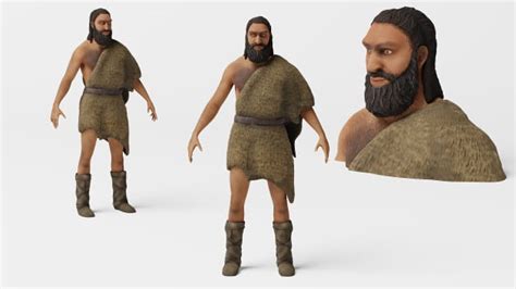 3D Model: Stone Age to Iron Age - Male Hunter-Gatherer