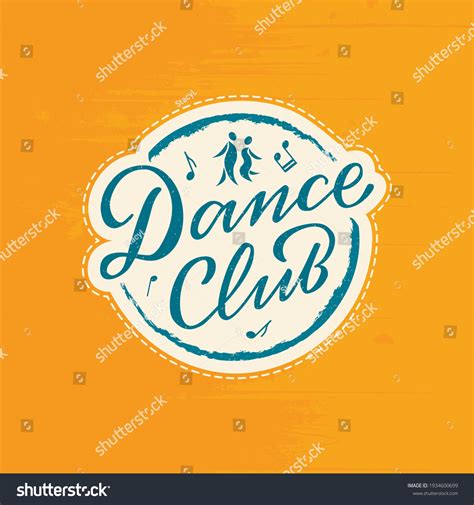 Vector Illustration Dance Club Lettering Silhouette Stock Vector ...