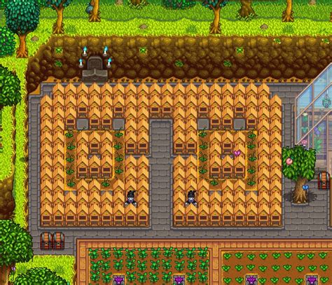 Stardew Valley Garden Layout with 152 Beehives