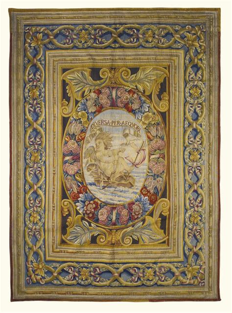 An Italian allegorical tapestry portiere, Rome, Barberini workshop, with the insignia of the ...