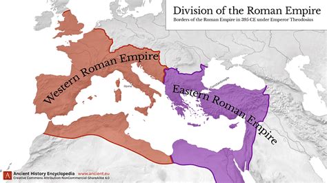 Western & Eastern Roman Empire, 395 CE | Roman empire map, Roman empire, Eastern roman