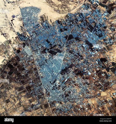 Rafah, Gaza Strip, satellite image. Rafah, which lies on the Egyptian ...