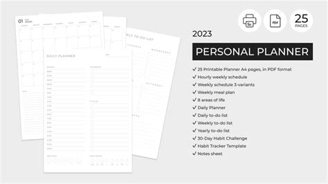 Printable Personal Planner 2023 | PDF| Instant Download