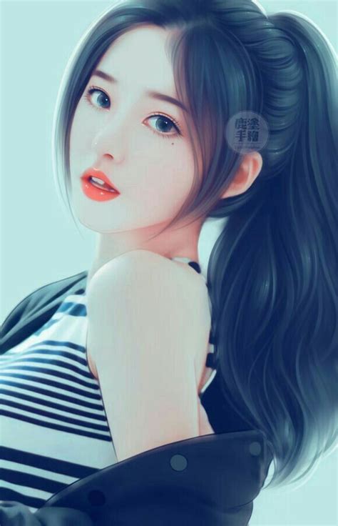 Anime Beautiful Korean Girl Drawing