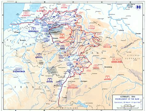 Map of The Encirclement of the Ruhr River (March-April 1945) | Jewish ...