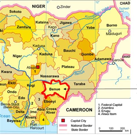 The map of Benue State and the 23 Local Government Areas showing local... | Download Scientific ...