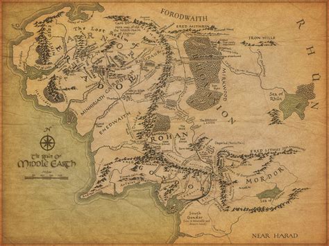 Lord of the Rings Wallpaper: Map of Middle Earth | Middle earth map ...