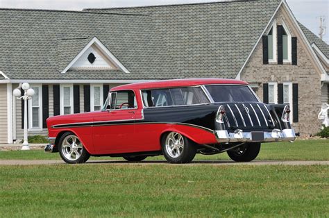 1956, Chevrolet, Chevy, Nomad, Streetrod, Street, Rod, Hot, Red, Black ...