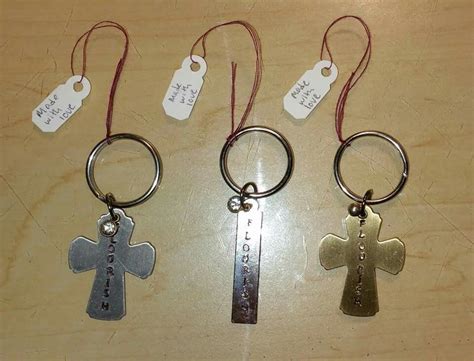 Metal stamped keychains | Metal stamping, Keychain, Stamp